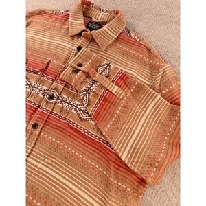 NWT Mens LG Pendleton Doublesoft Driftwood Chamois Shirt Beacon Rock Tan Cotton‎